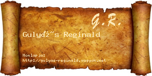 Gulyás Reginald névjegykártya